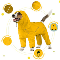 ADNIKIA chaqueta impermeable para perros con orificio para arnés y borde reflectante.