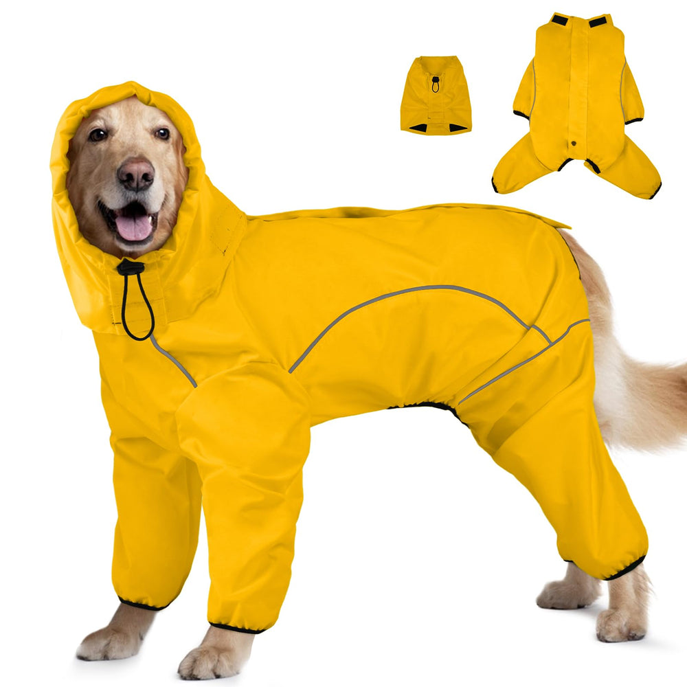ADNIKIA chaqueta impermeable para perros con capucha removible protege de la lluvia.