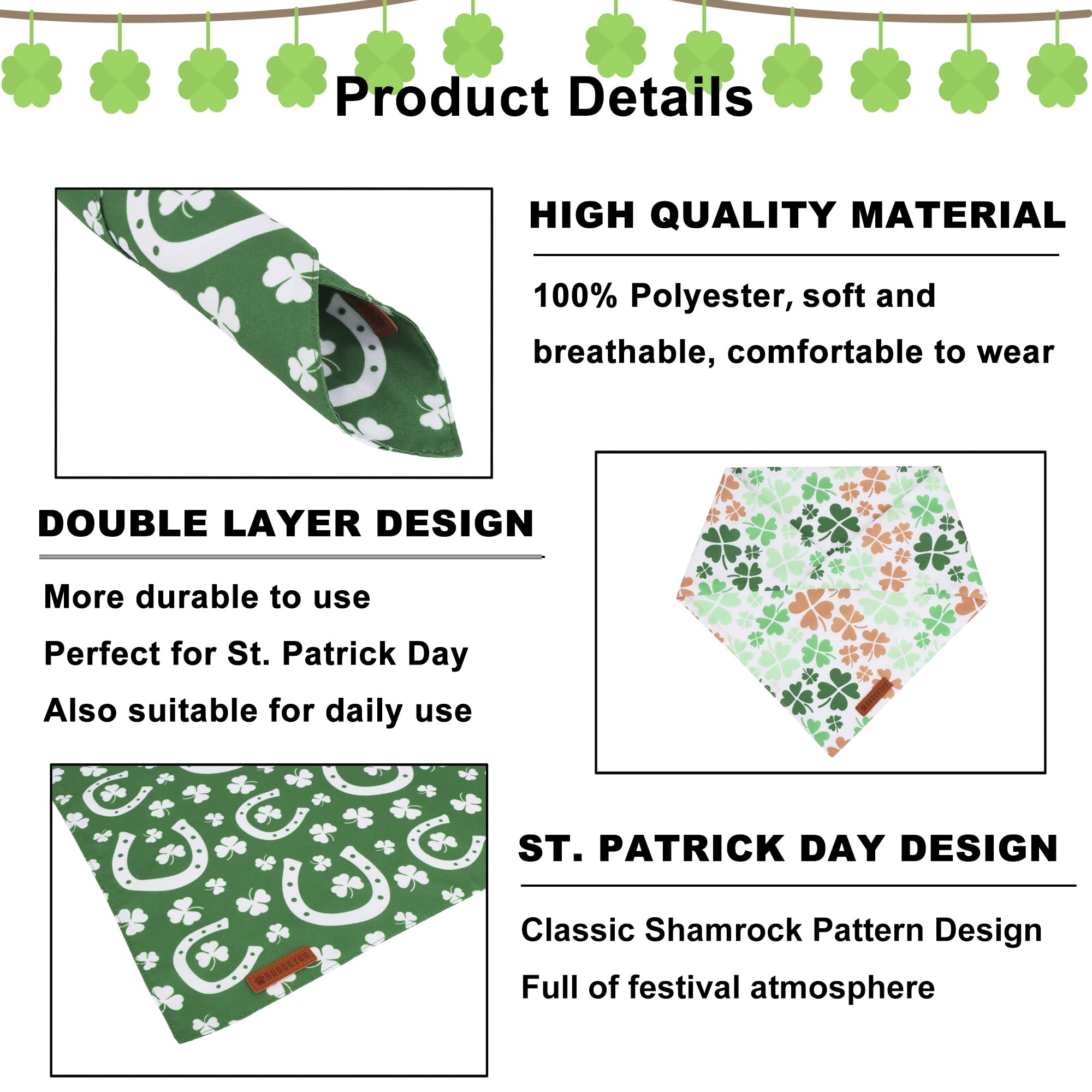 Bandana ADOGGYGO verde para paseos y fiestas, estilo festivo.