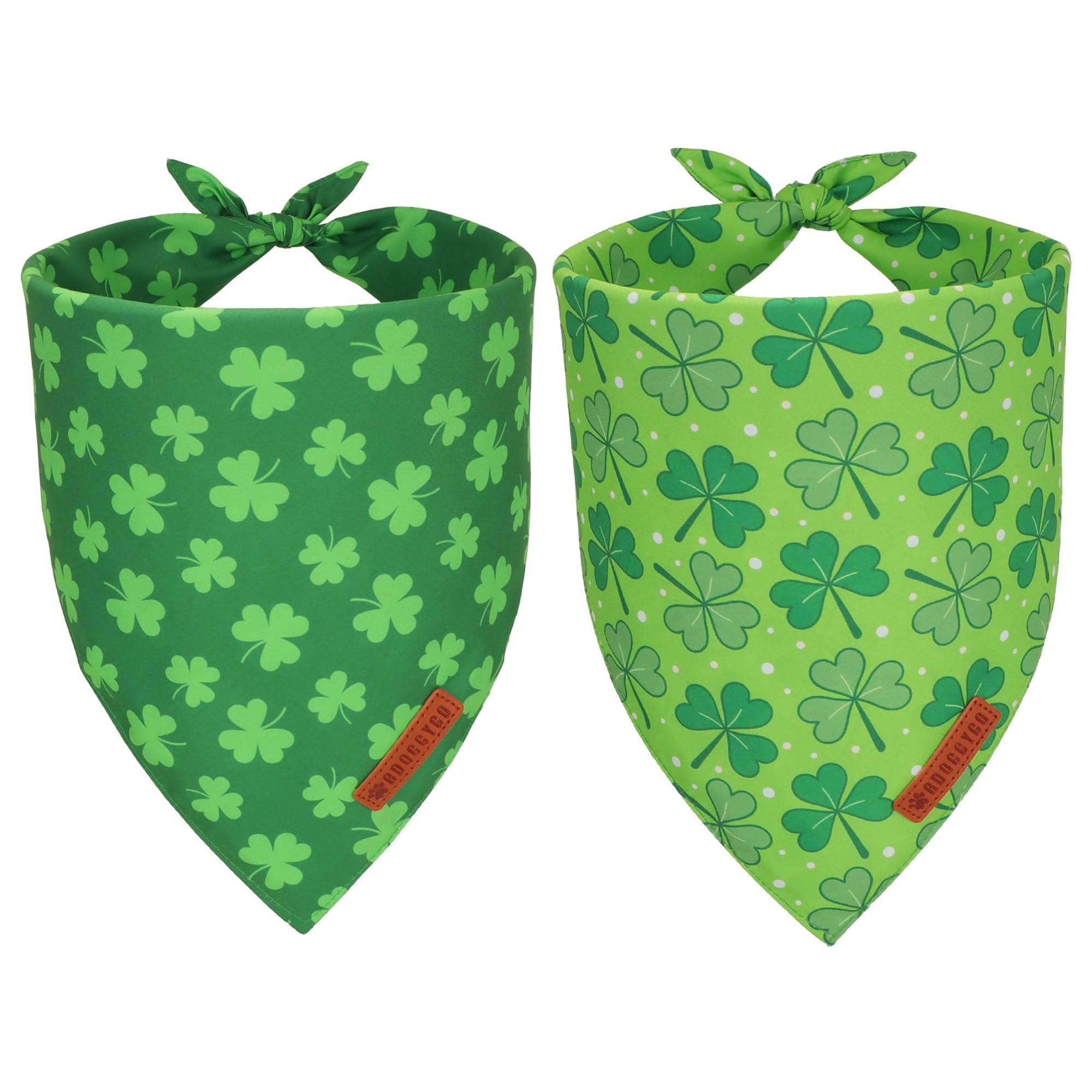 ADOGGYGO bandana de San Patricio verde con trébol, ajuste cómodo para el cuello del perro.