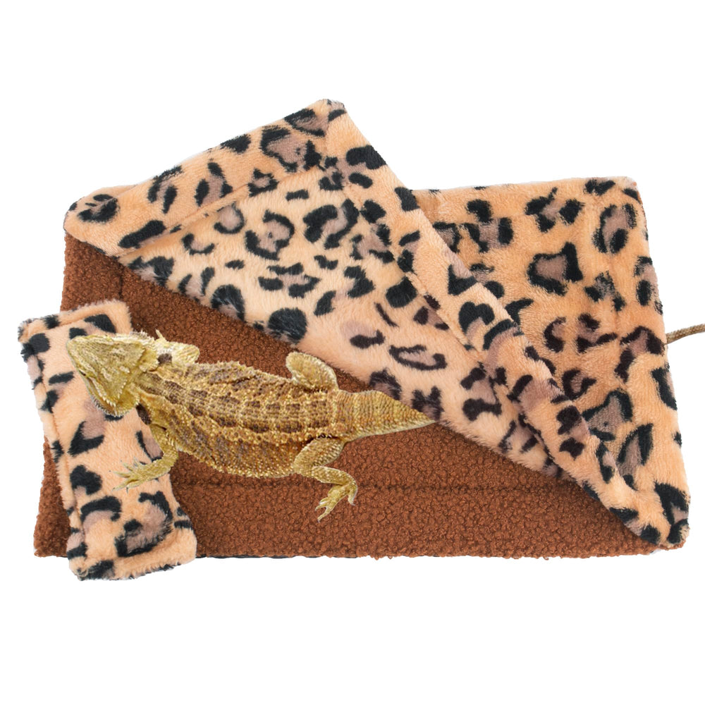 ADOGGYGO cama hábitat para dragón barbudo con almohada suave, favorece descanso y seguridad.