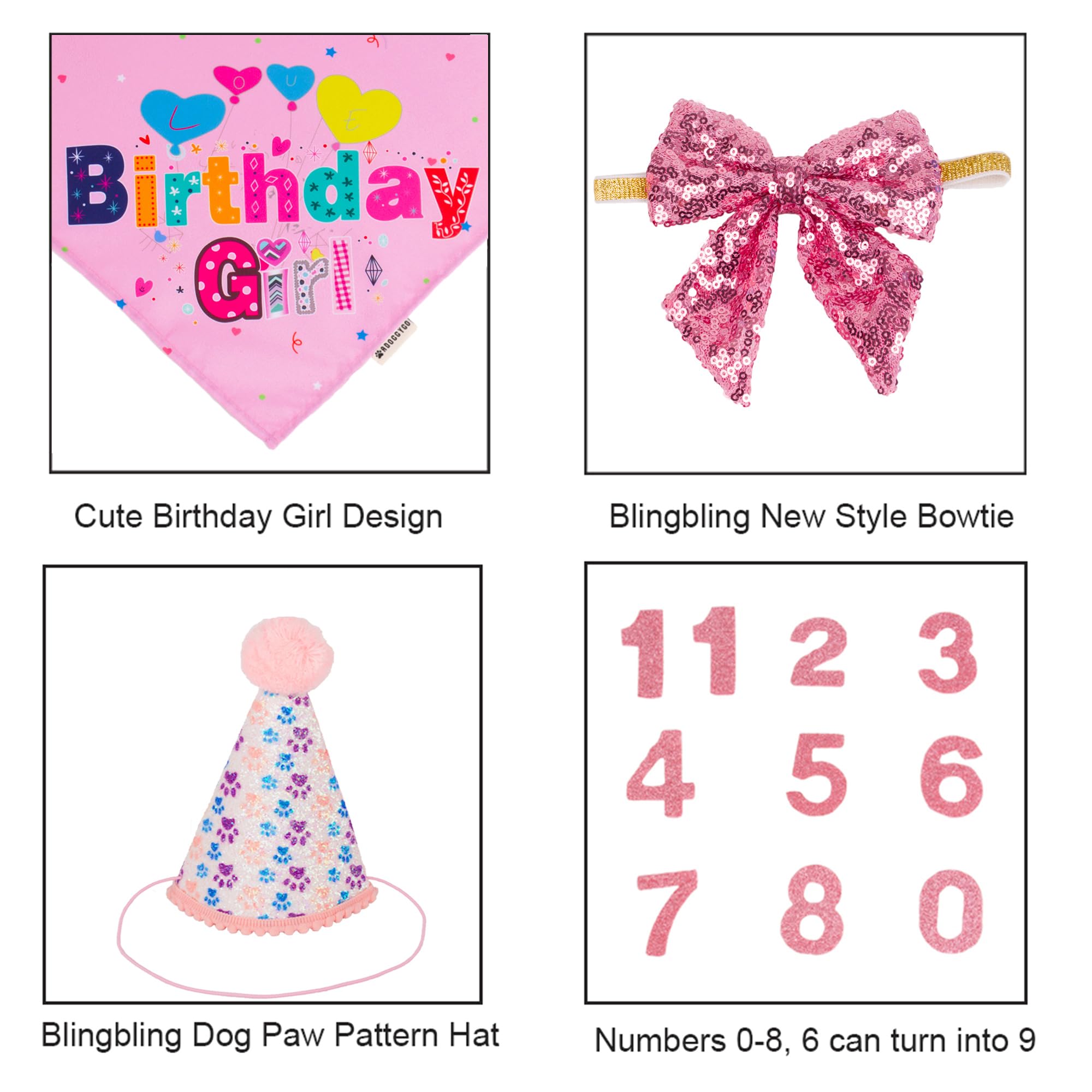 ADOGGYGO diseño bandana rosa para perro, coordina look festivo para el cumpleaños.