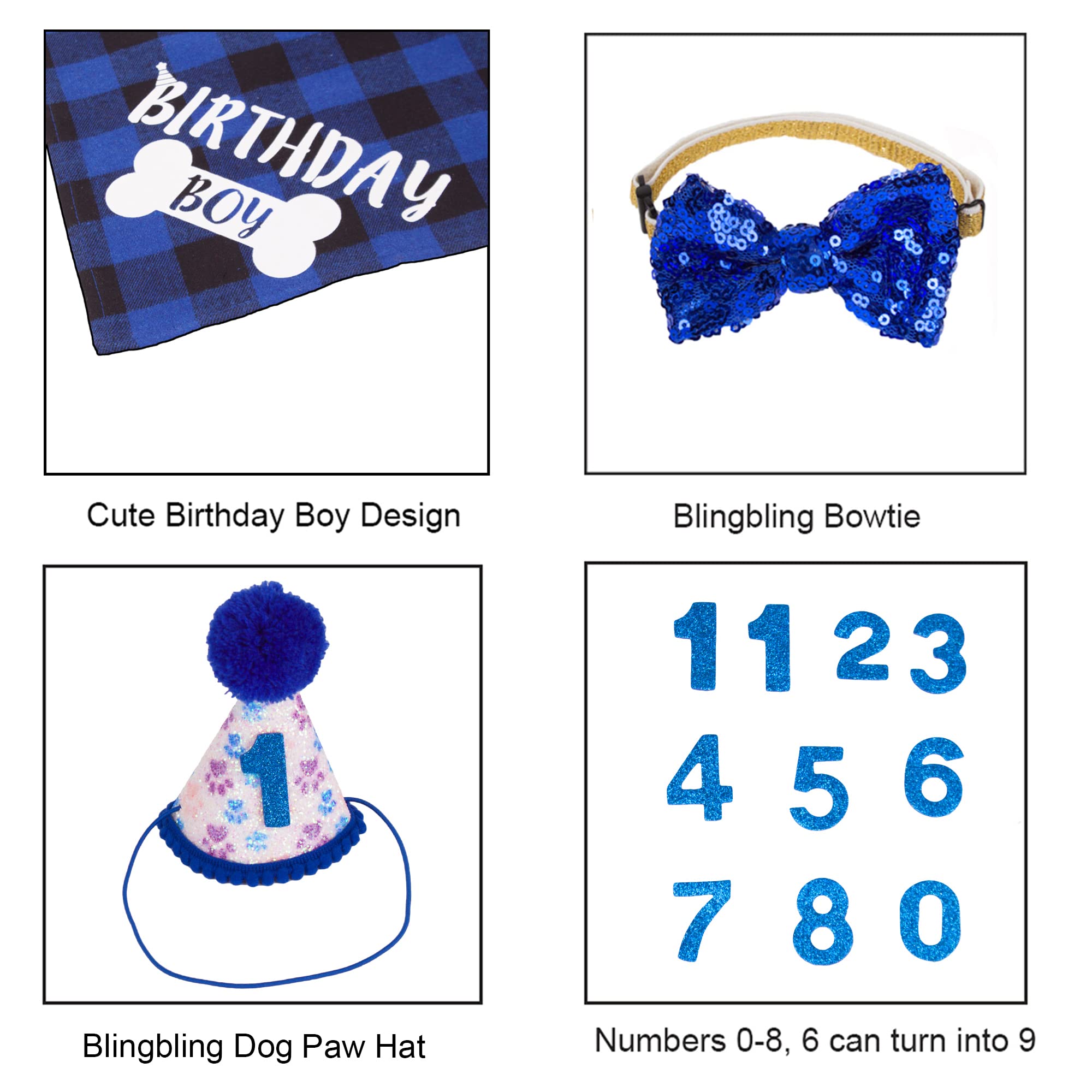 Empaque y accesorios ADOGGYGO para cumpleaños canino, listos para usar.