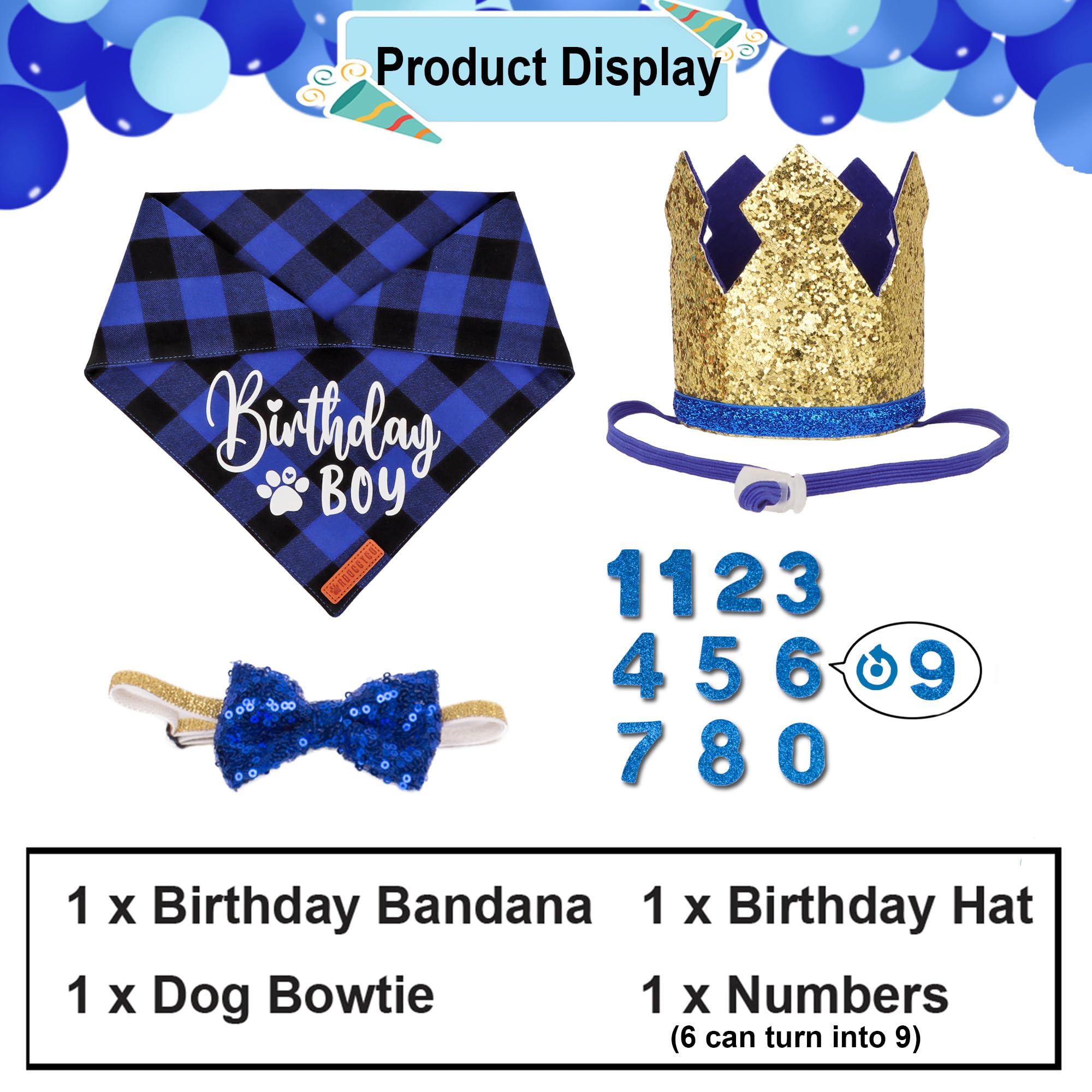 ADOGGYGO lazo con lentejuelas para perro, accesorio festivo y fácil de ajustar.