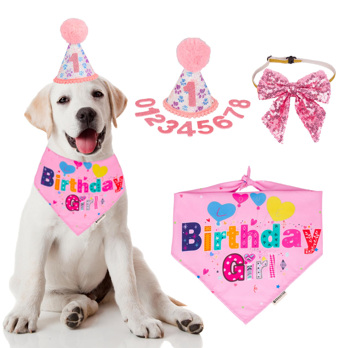 ADOGGYGO sombrero cumpleanos perro rosa, ideal para fotos festivas.