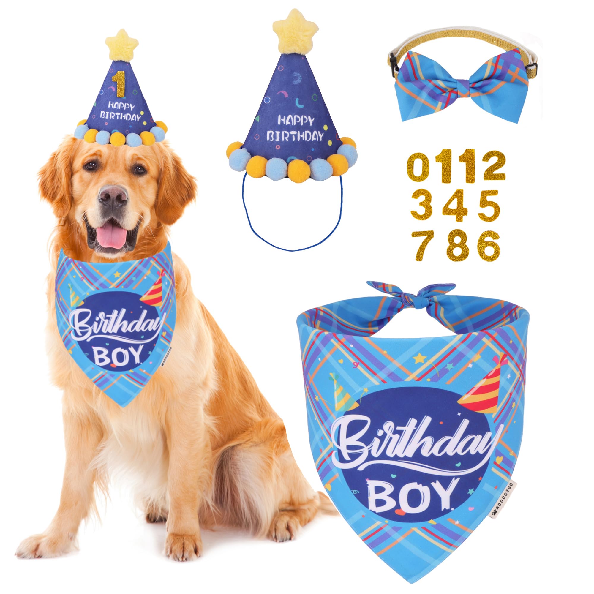 ADOGGYGO sombrero de cumpleaños para perro XL, ideal para fotos festivas.