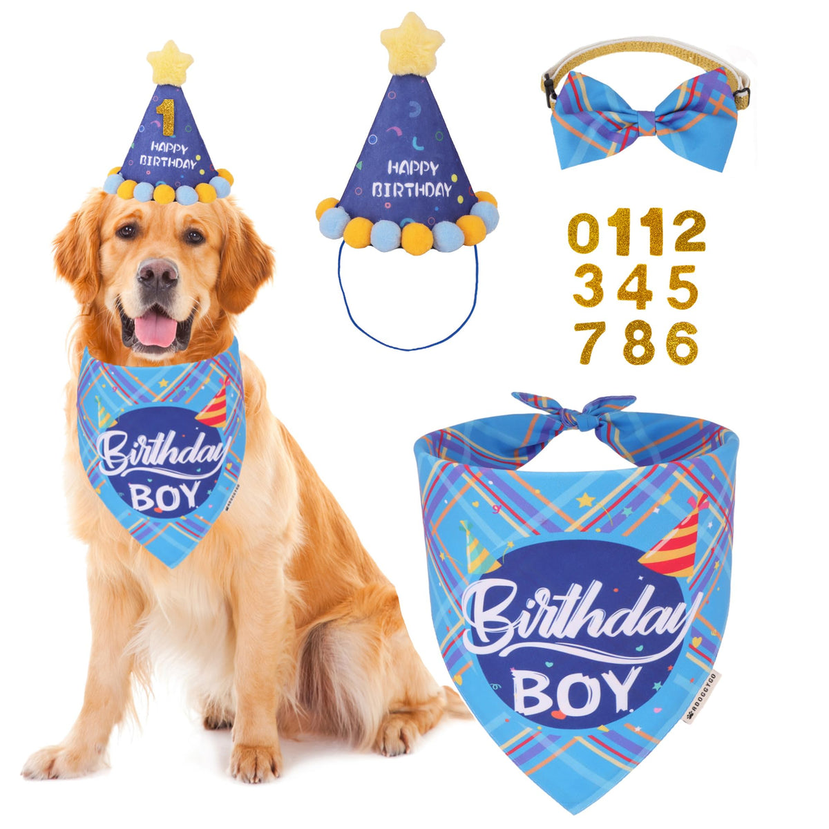 ADOGGYGO sombrero de cumpleaños para perro XL, ideal para fotos festivas.