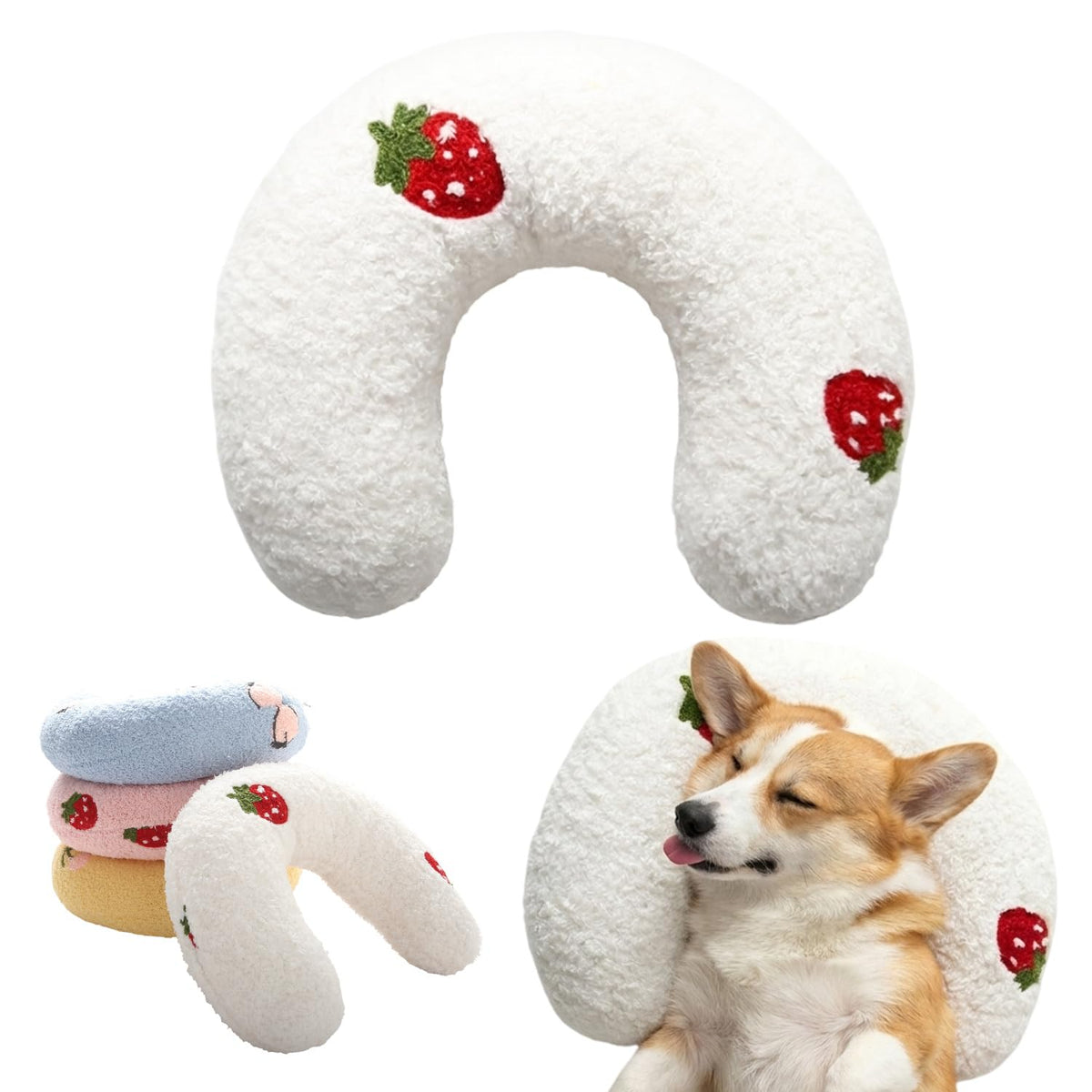 Almohada adopet forma-u para la cabeza, soporte suave para dormir.