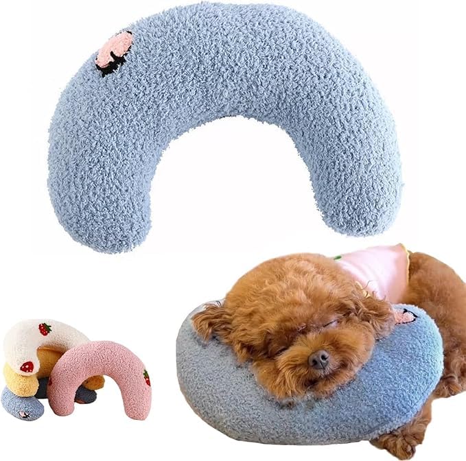 Almohada U de AdoPet con diseño ergonómico para cuello cómodo en azul