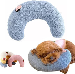 Almohada U de AdoPet con diseño ergonómico para cuello cómodo en azul