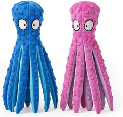 Juguete pulpo azul de AdoPet con chirrido, ideal para juego activo