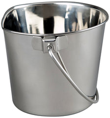Advance Pet 1qt cubo plano lateral en acero inoxidable, fácil de limpiar.