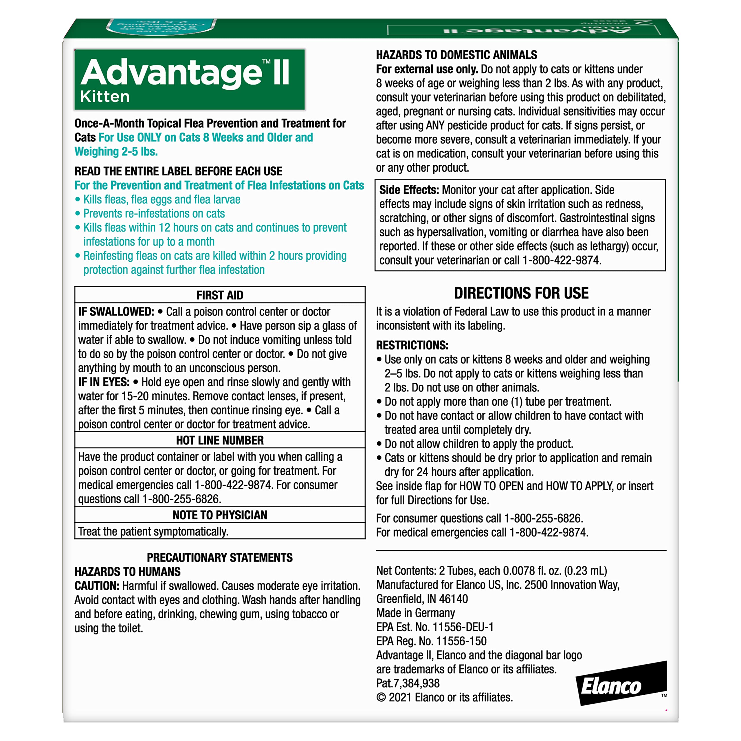Advantage II Kitten: aplicación en nuca para uso rápido y sencillo