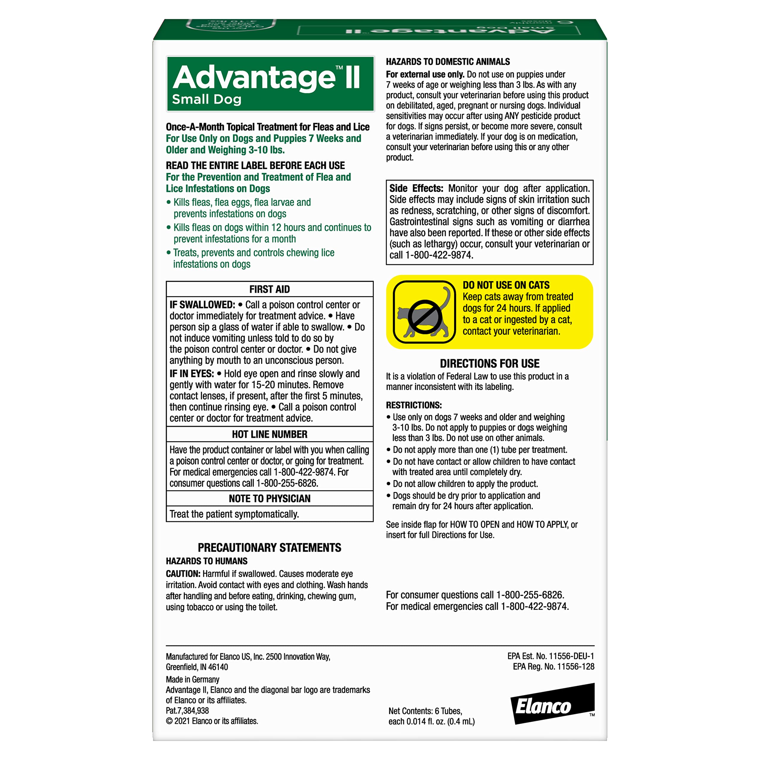Advantage II mata pulgas adultas para defensa contra infestaciones