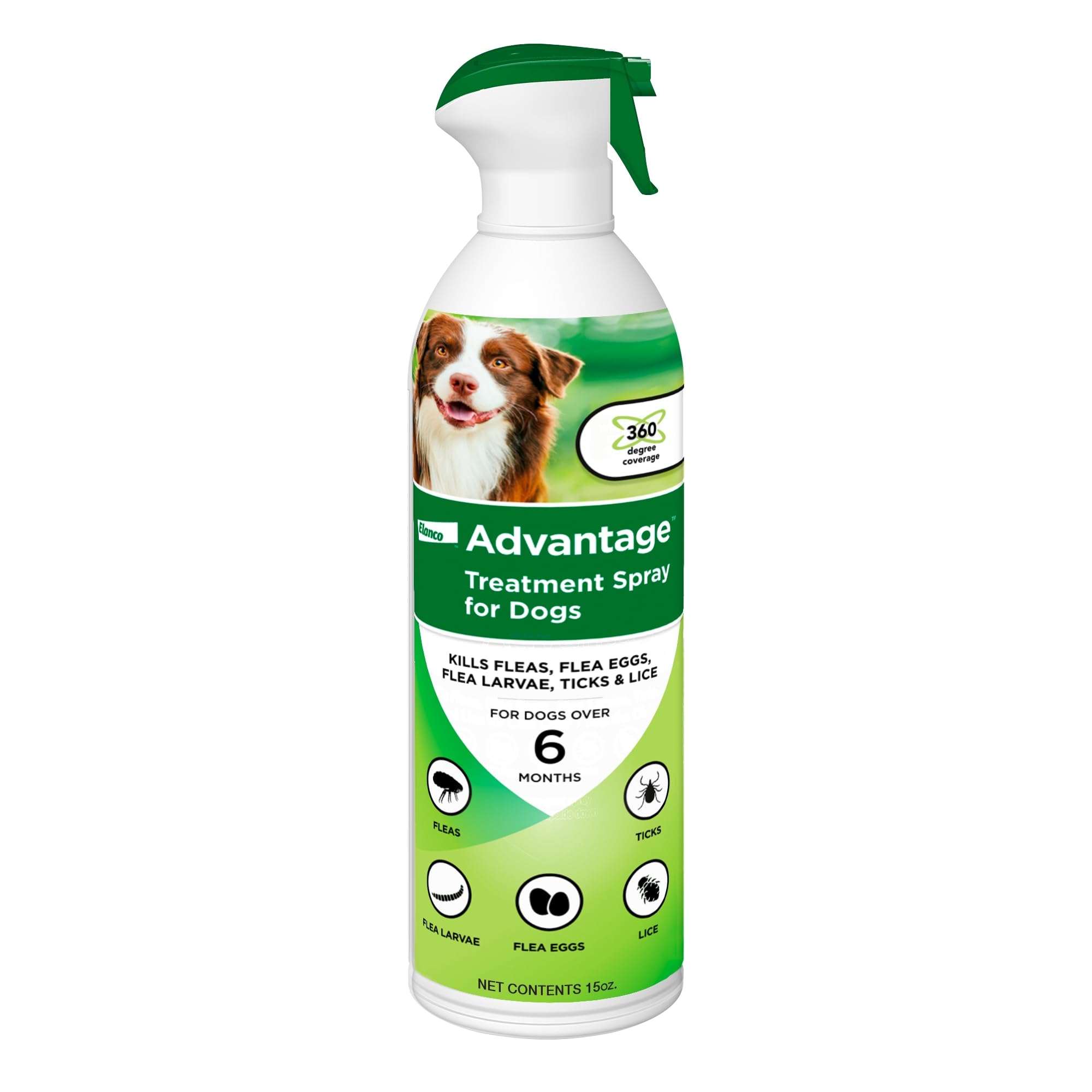 Advantage para perros: spray de tratamiento con cobertura de 360 grados para pulgas.