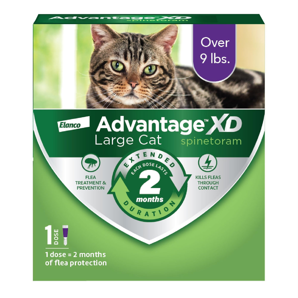Advantage XD: aplicación localizada en la nuca para protección rápida contra pulgas.