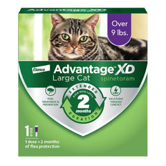 Advantage XD: aplicación localizada en la nuca para protección rápida contra pulgas.