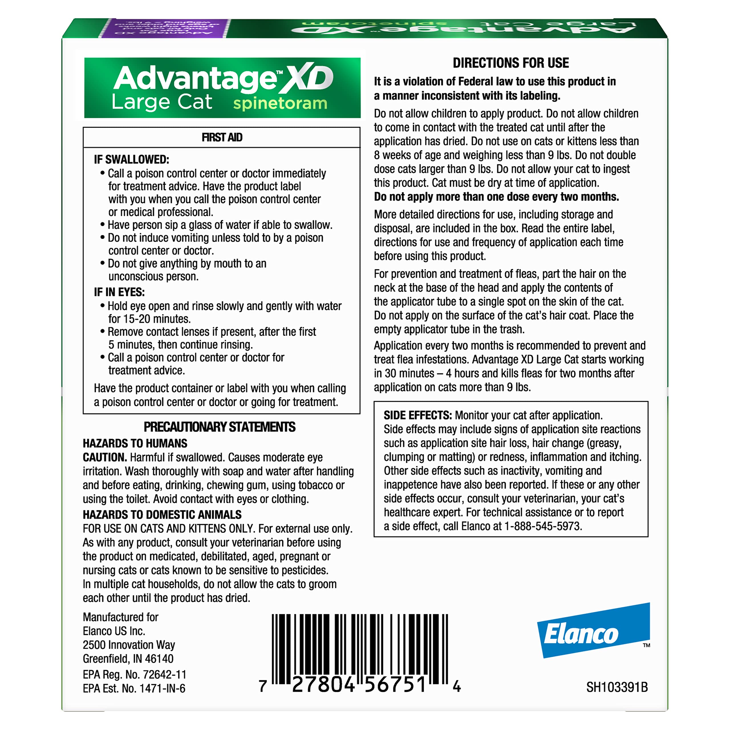 Tubo Advantage XD para dosis individuales y uso rápido en casa.