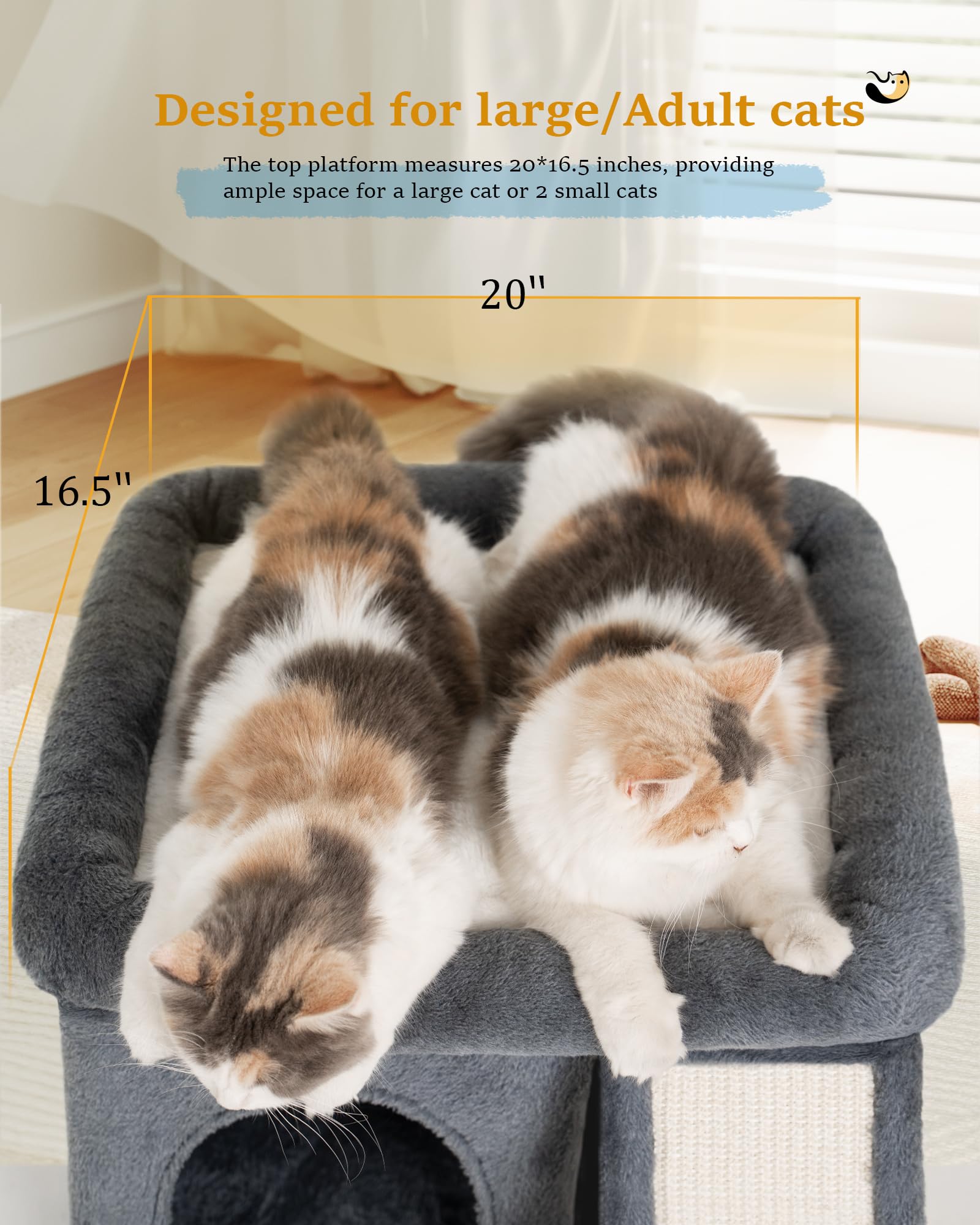 Aechonow cama superior suave desmontable, facilita la limpieza y mantiene el espacio higiénico para tu gato.