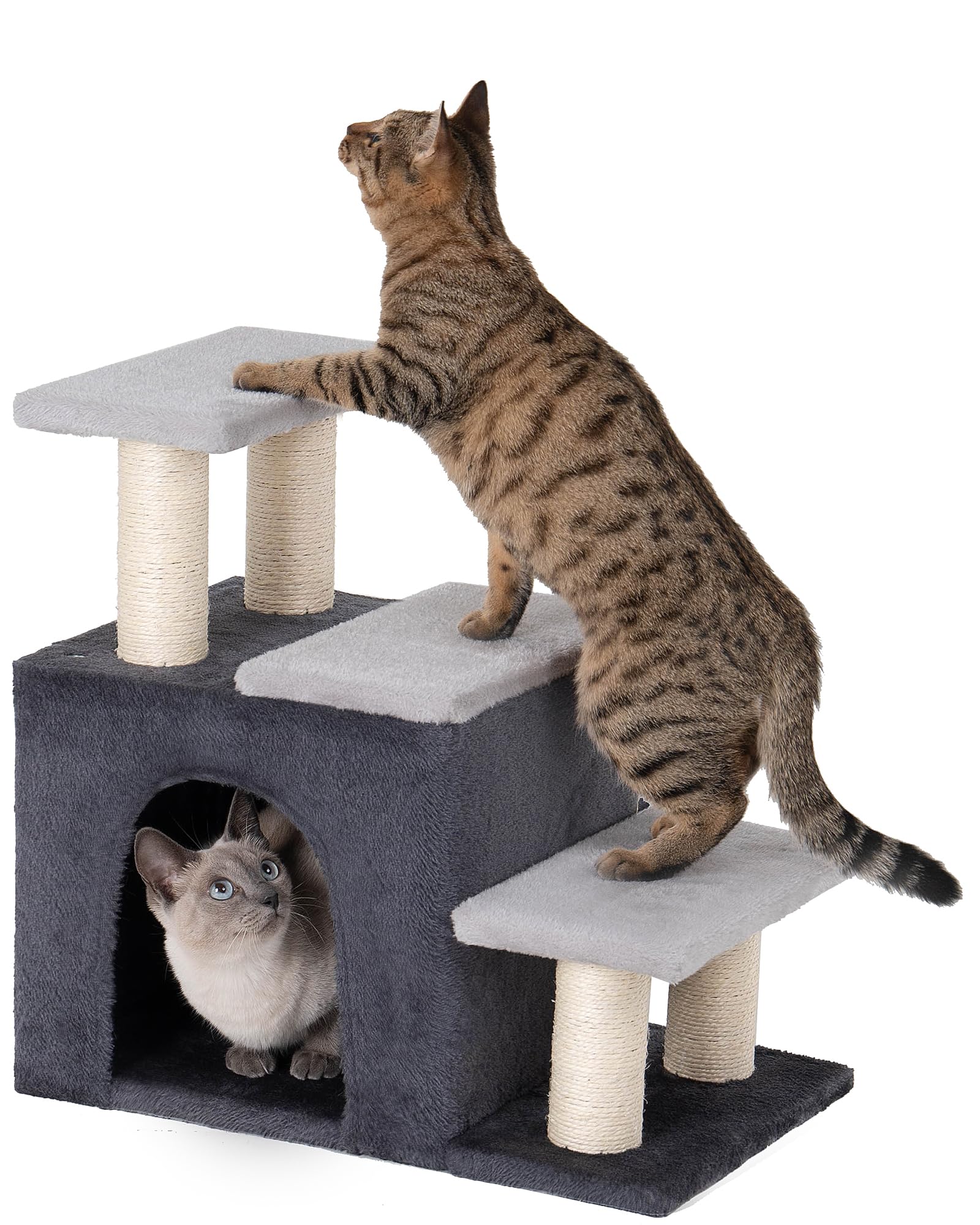 Aechonow escaleras 3-en-1 con cono para gato, acceso cómodo