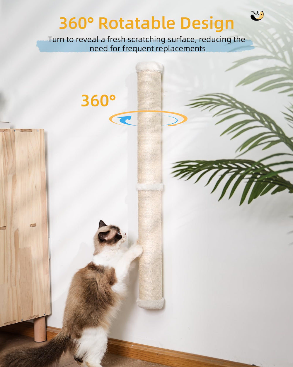 Aechonow rotacion-360-rascador-gato permite cambiar superficie, extendiendo uso.