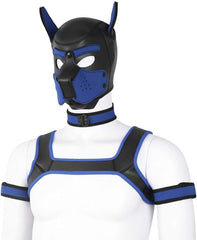 Aendu capucha perro neopreno azul, ideal para fiestas, disfraces y celebraciones