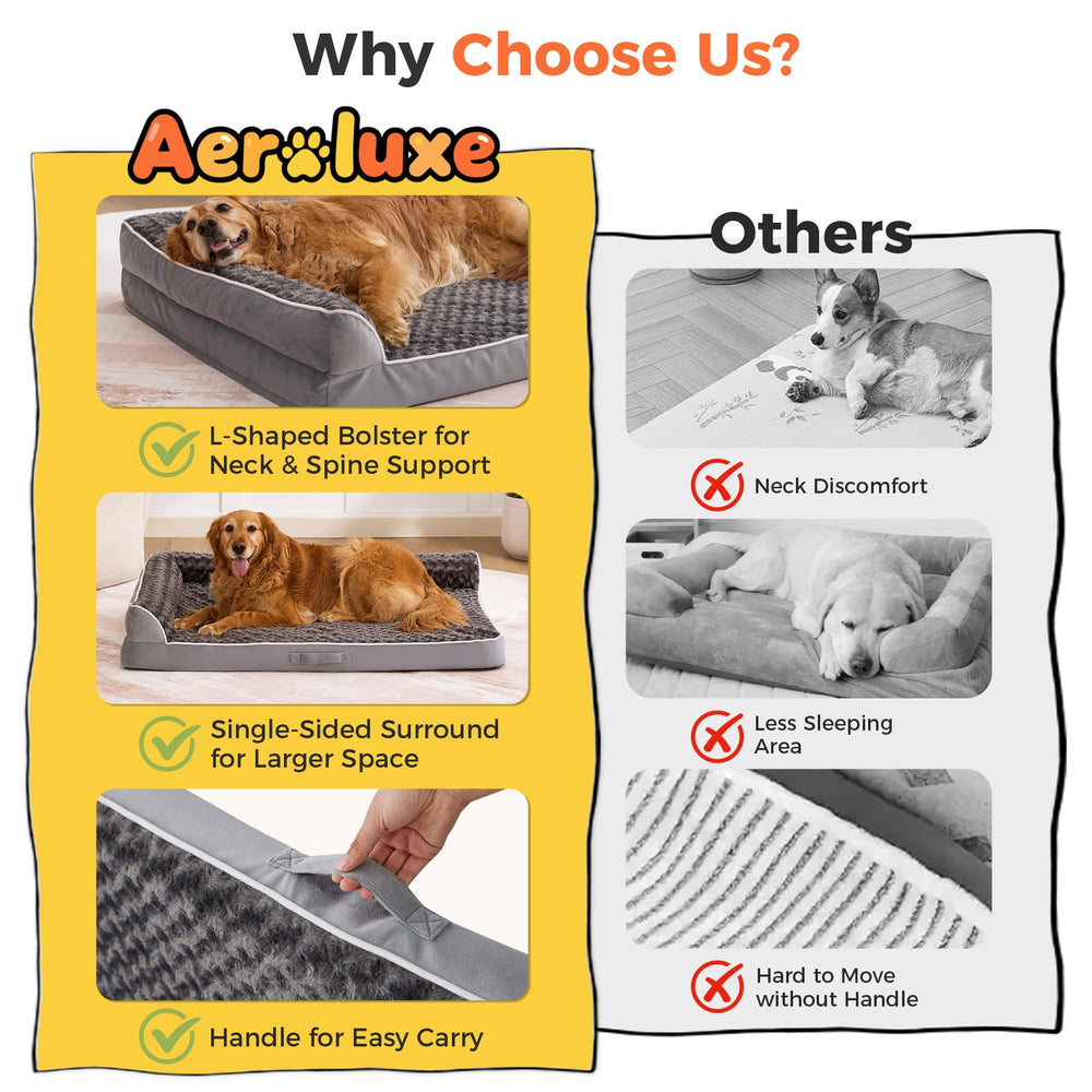 Cama Aeroluxe 36x27x6.5 pulgadas para perros grandes.