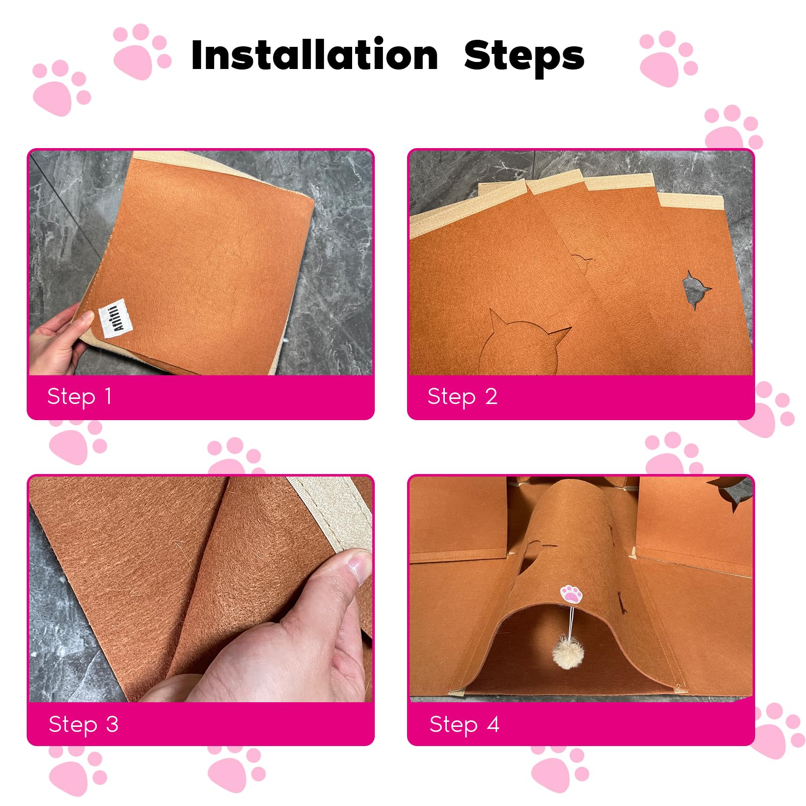 AFLIFLI cama de fieltro durable para descanso cómodo del gato.