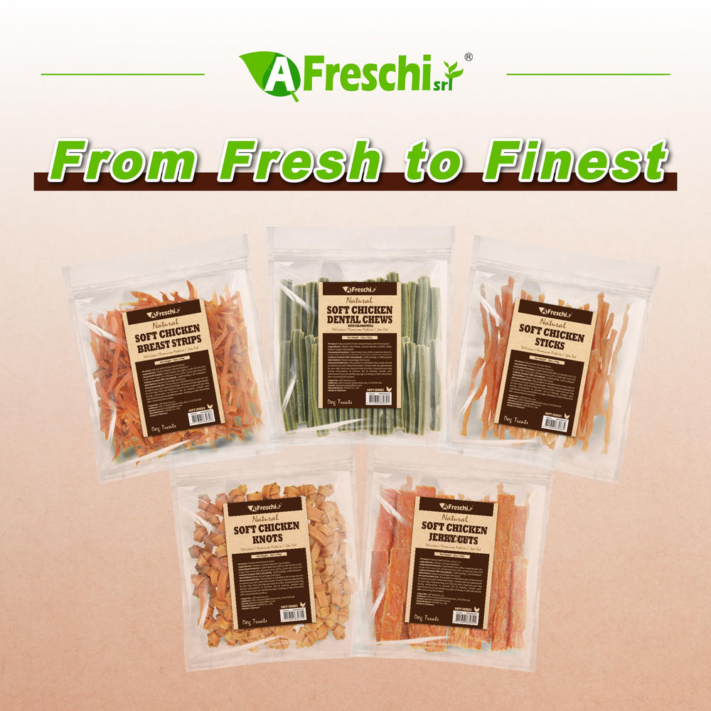 A Freschi srl Soft Chicken Dog Treats apto para todas las razas
