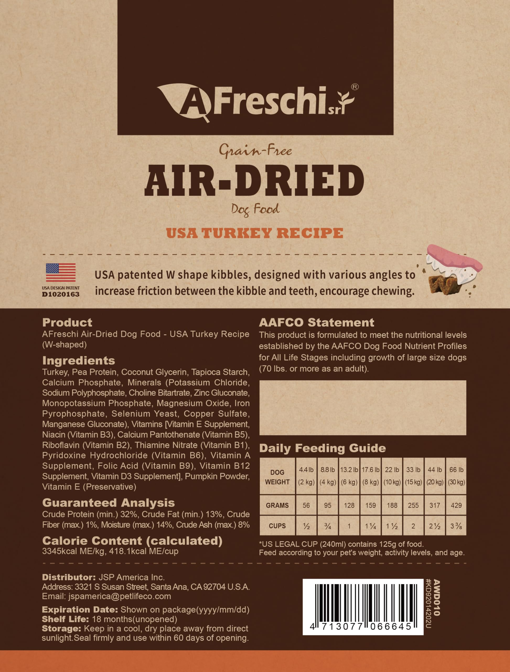 A Freschi srl croquetas con forma W para favorecer la masticación y la higiene dental.