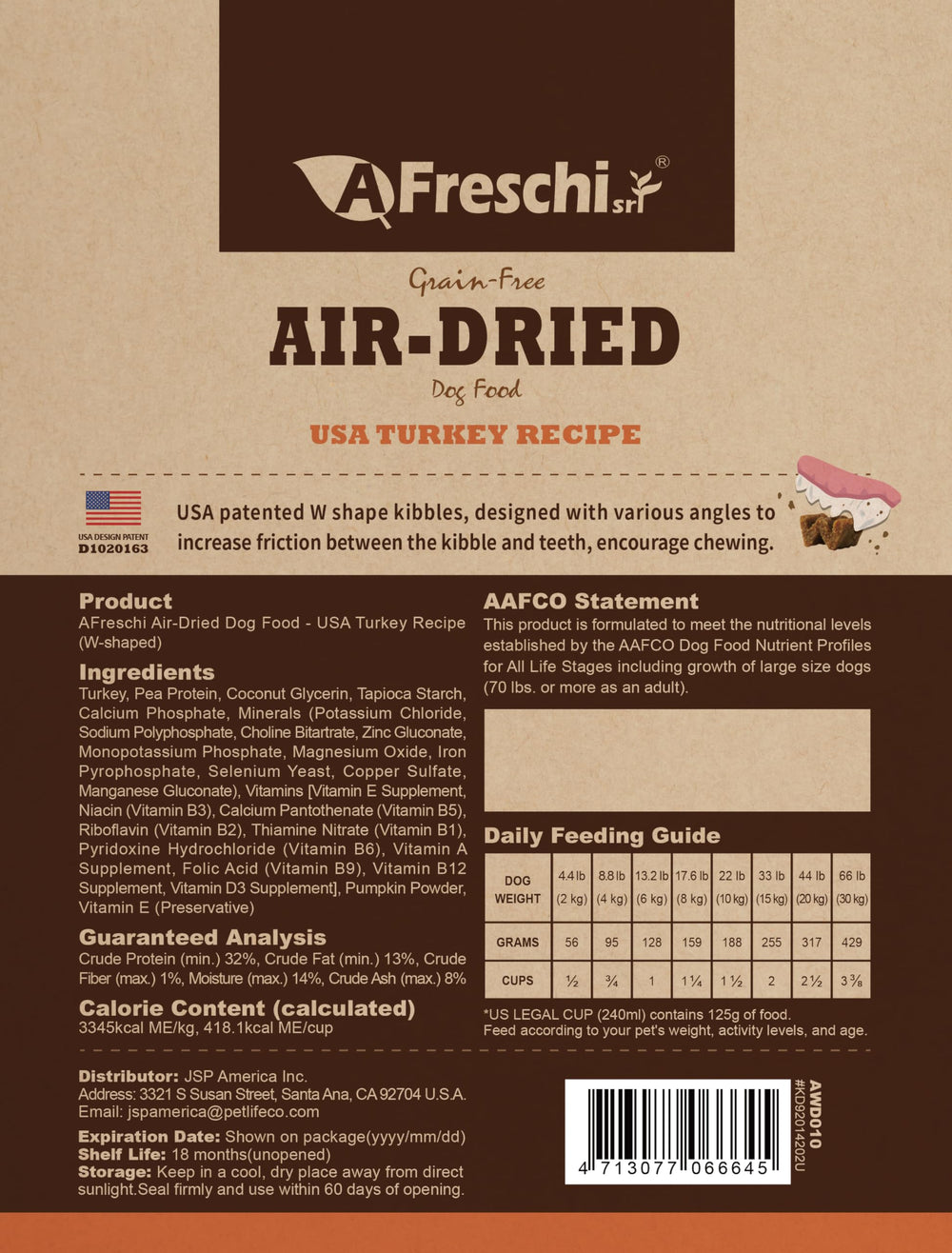 A Freschi srl croquetas con forma W para favorecer la masticación y la higiene dental.