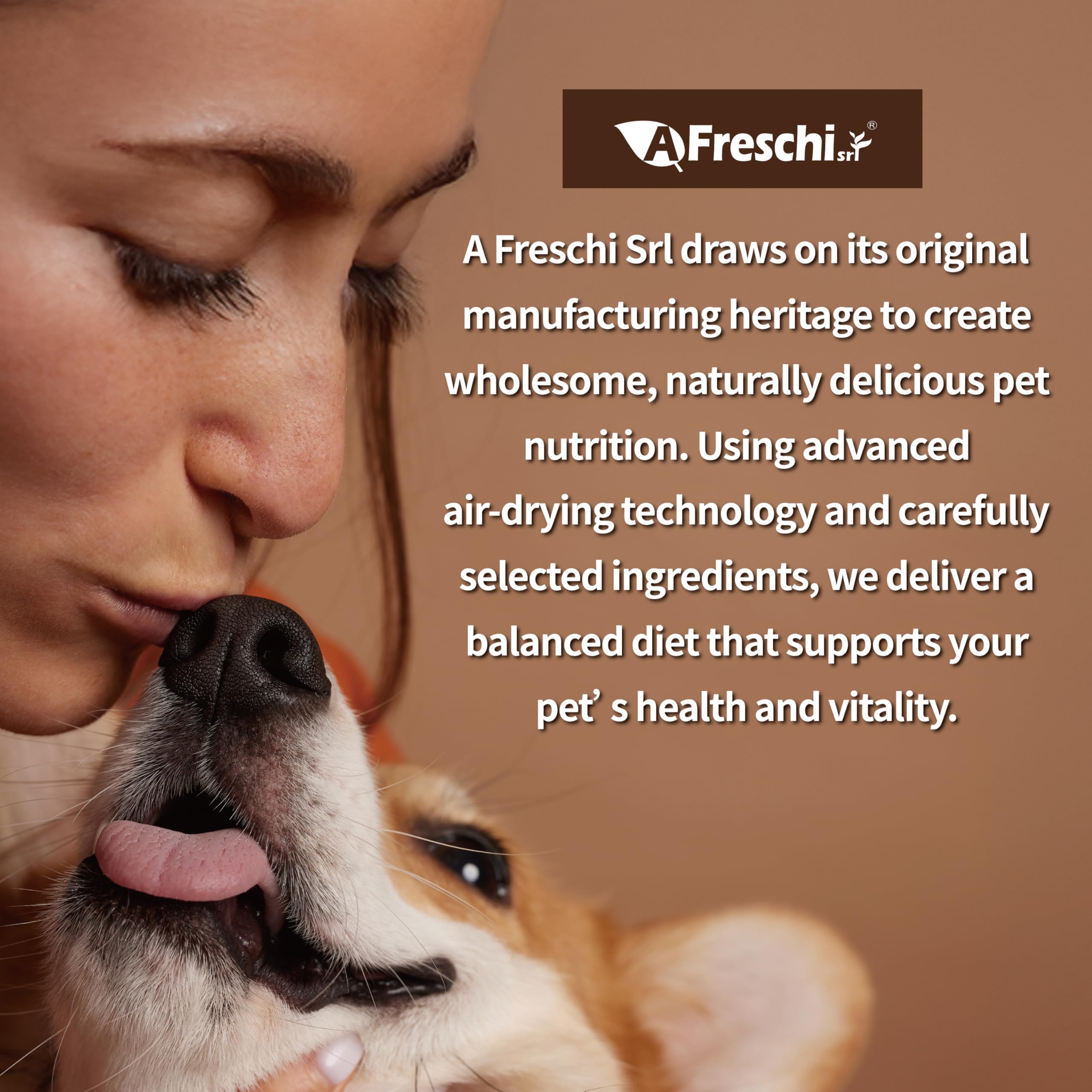A Freschi srl nutrición completa para perros adultos y cachorros en una misma fórmula.