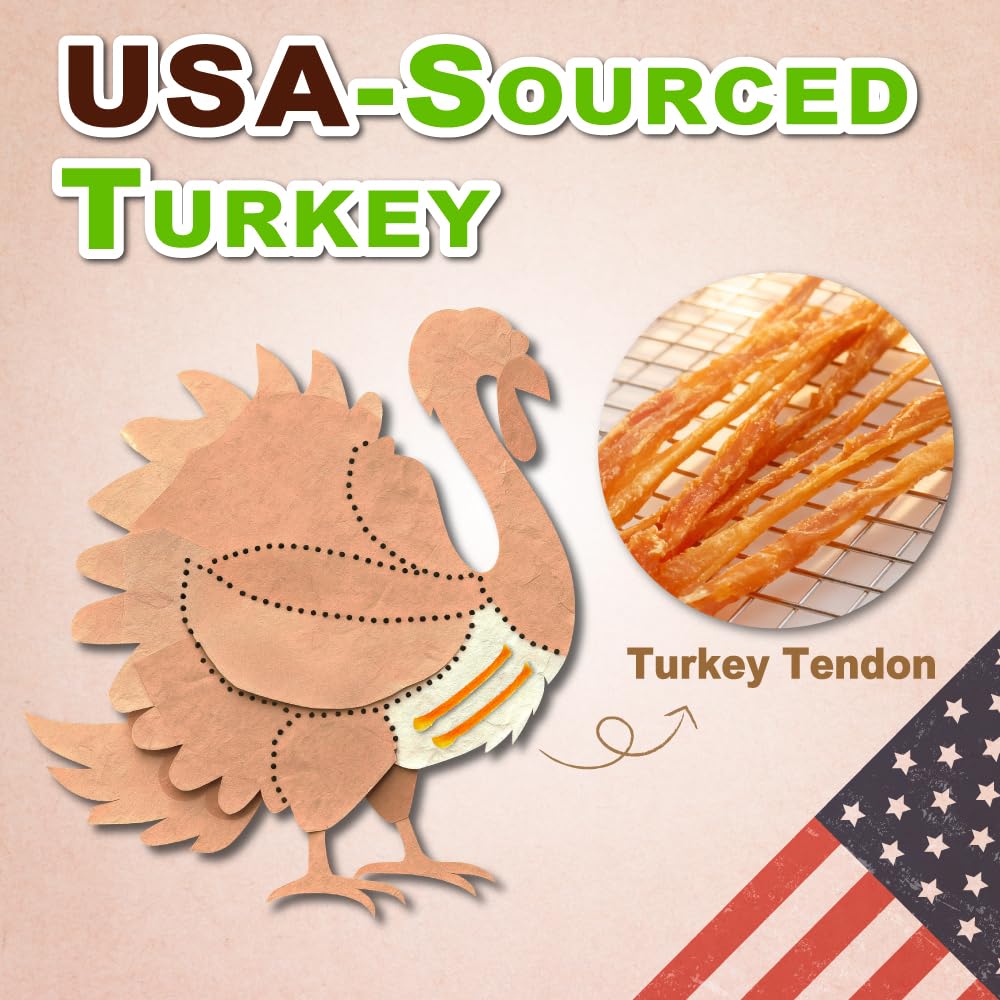 A Freschi srl Tendones de Pavo para Perros, masticación duradera y sabor sabroso.