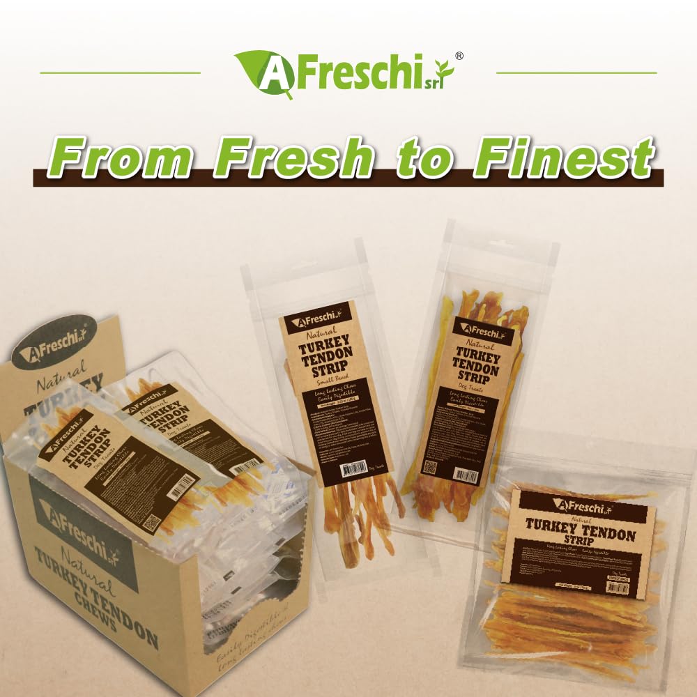 A Freschi srl tendones de pavo de origen en EE. UU., snack limpio y nutritivo.