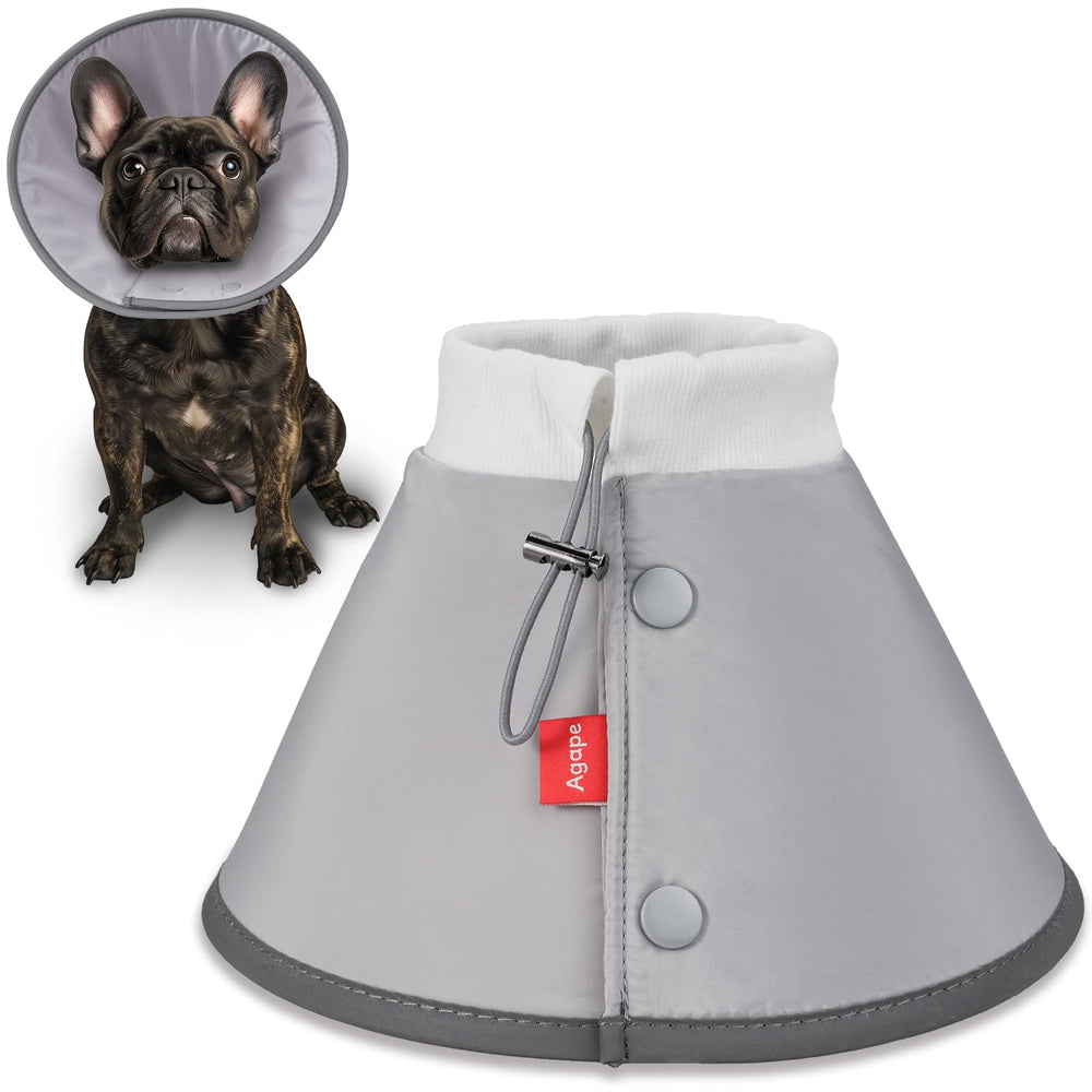 Cono suave y ligero de Agape para perros pequeños, confort diario.
