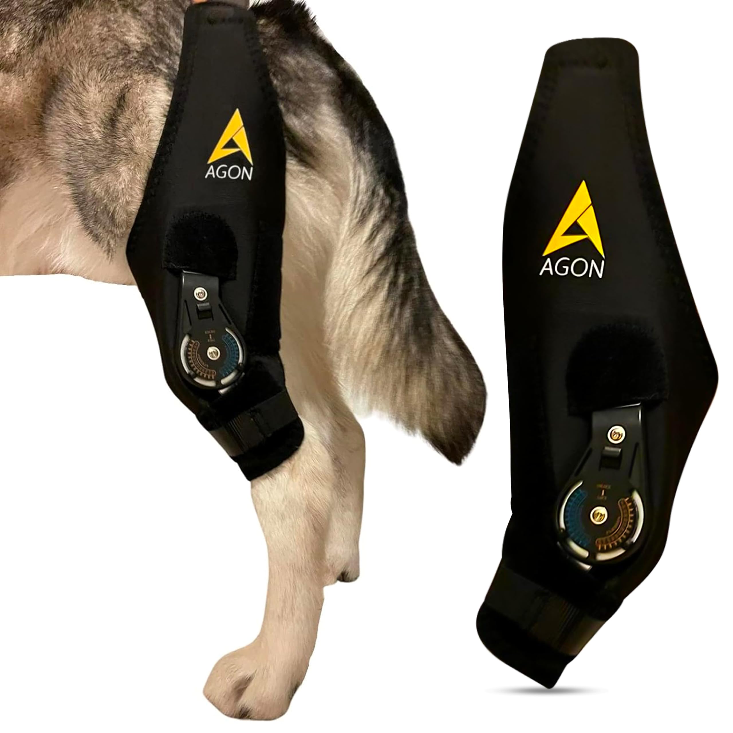 AGON diseño ergonómico rodilla perro ajuste cómodo que acompaña al perro durante el día.