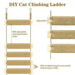 AGRICUE diseño 3-en-1: escalera y puente para gatos en una sola pieza
