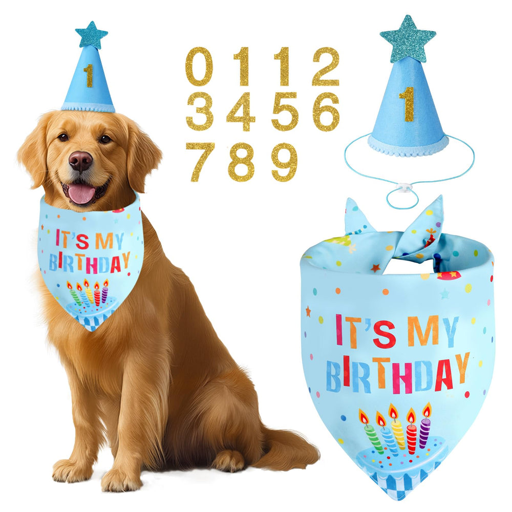 Bandana de cumpleaños Agroon, doble cara, colorido y cómodo para perros