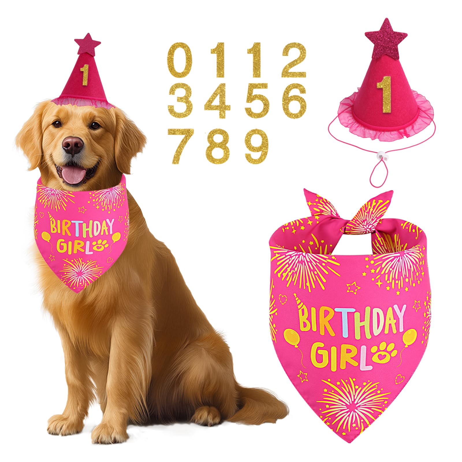 Bandana doble cara de Agroon para perro en rosa, ideal para fotos y celebración.