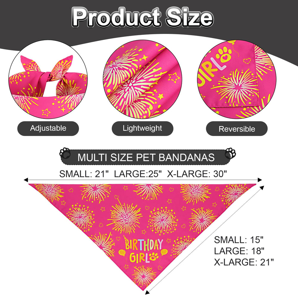 Bandana de cumpleaños Agroon, talla grande, ajuste cómodo para perros medianos y grandes.