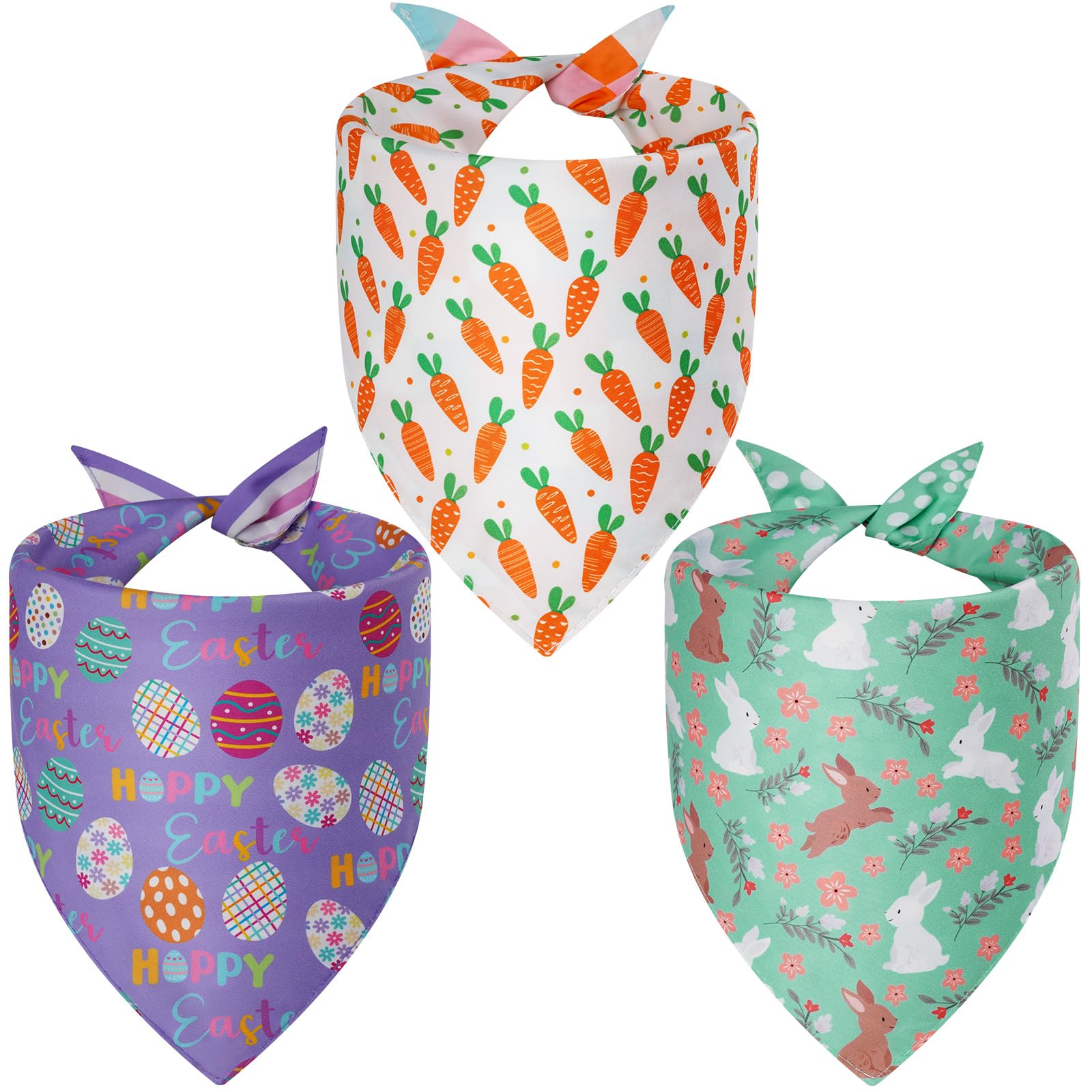 Bandana Agroon Pascua para perro, diseño doble-lados para fiestas y fotos divertidas.