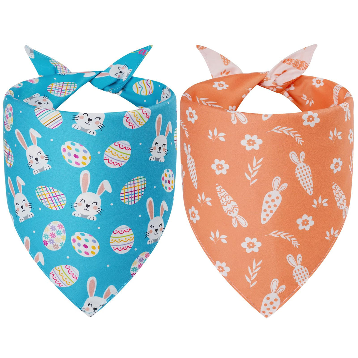 Bandana Agroon Pascua dos piezas, vista frontal colorida para mascota