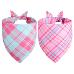 Bandana para perro Agroon rosa con diseño a cuadros, ideal para fotos.