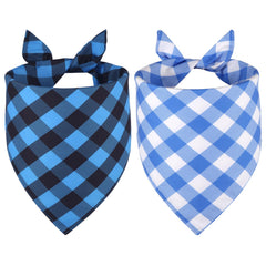 Bandana Agroon para perro, enfoque azul a cuadros, ideal para estilo diario.
