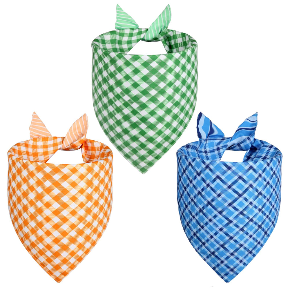 Bandanas Agroon para perro: frente con diseño de cuadros, estilo duradero para paseos.