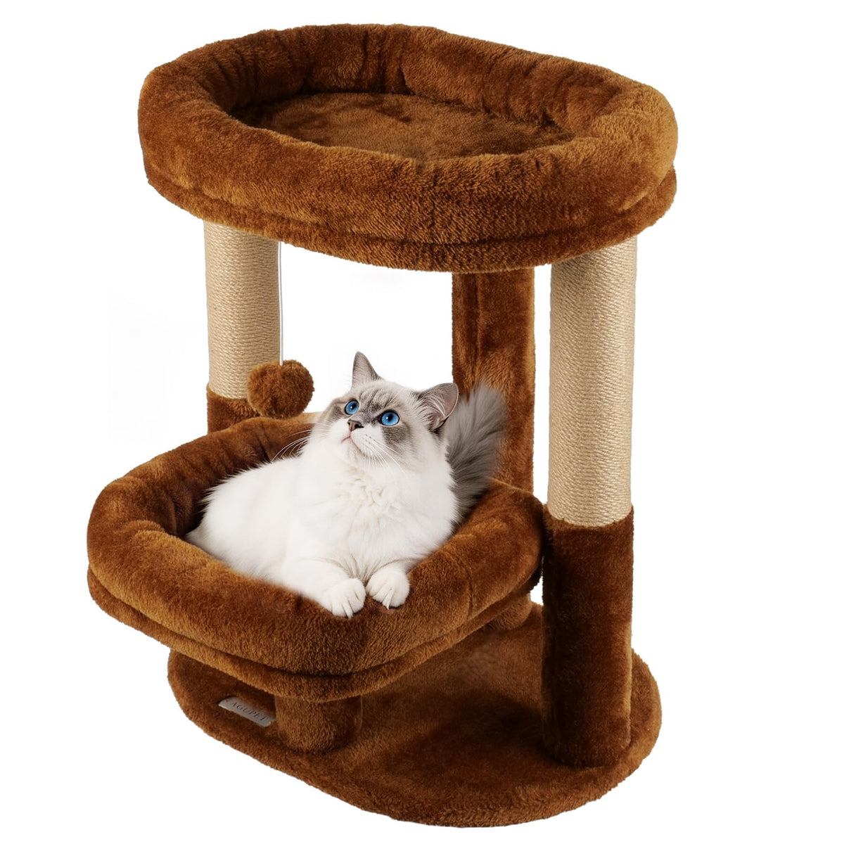 AGUPET árbol para gatos interior de dos niveles, descanso seguro y cómodo.