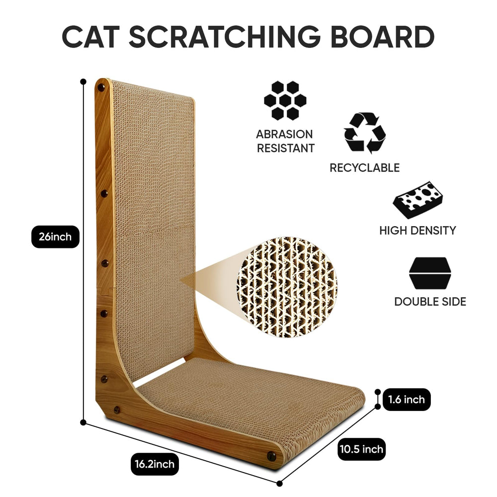 AGYM rascador de cartón con caja integrada, ideal para guardar residuos y evitar desorden.