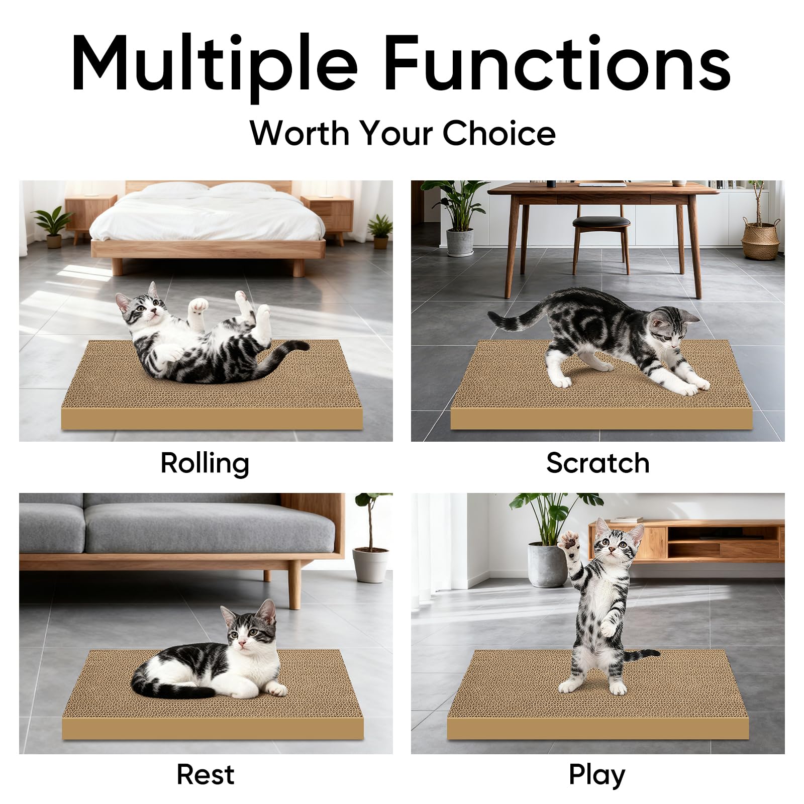 Rascador AGYM para gatos en esquina, diseño práctico para el hogar
