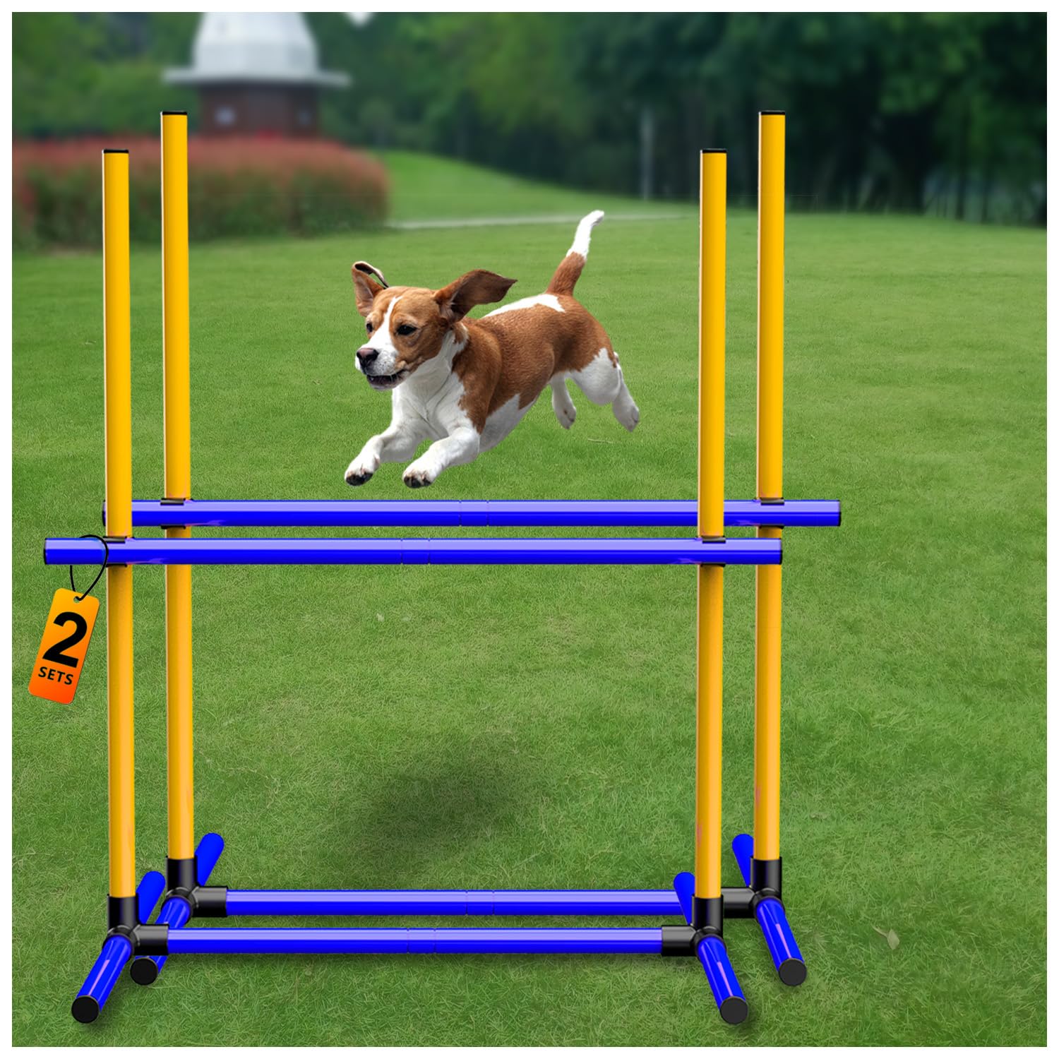 AHAILUOO salto perro barra ajuste altura, ideal para entrenamiento progresivo en casa.