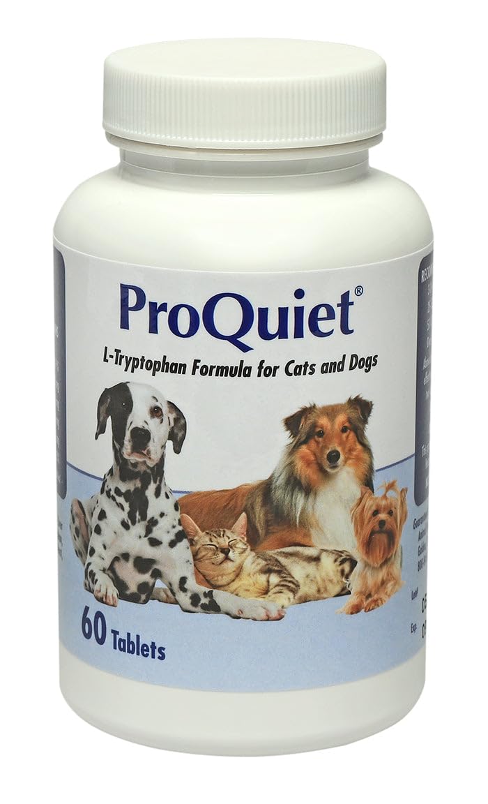 AHO ProQuiet: tabletas masticables de L-triptofano para perros y gatos, apoyo al sistema nervioso y digestivo